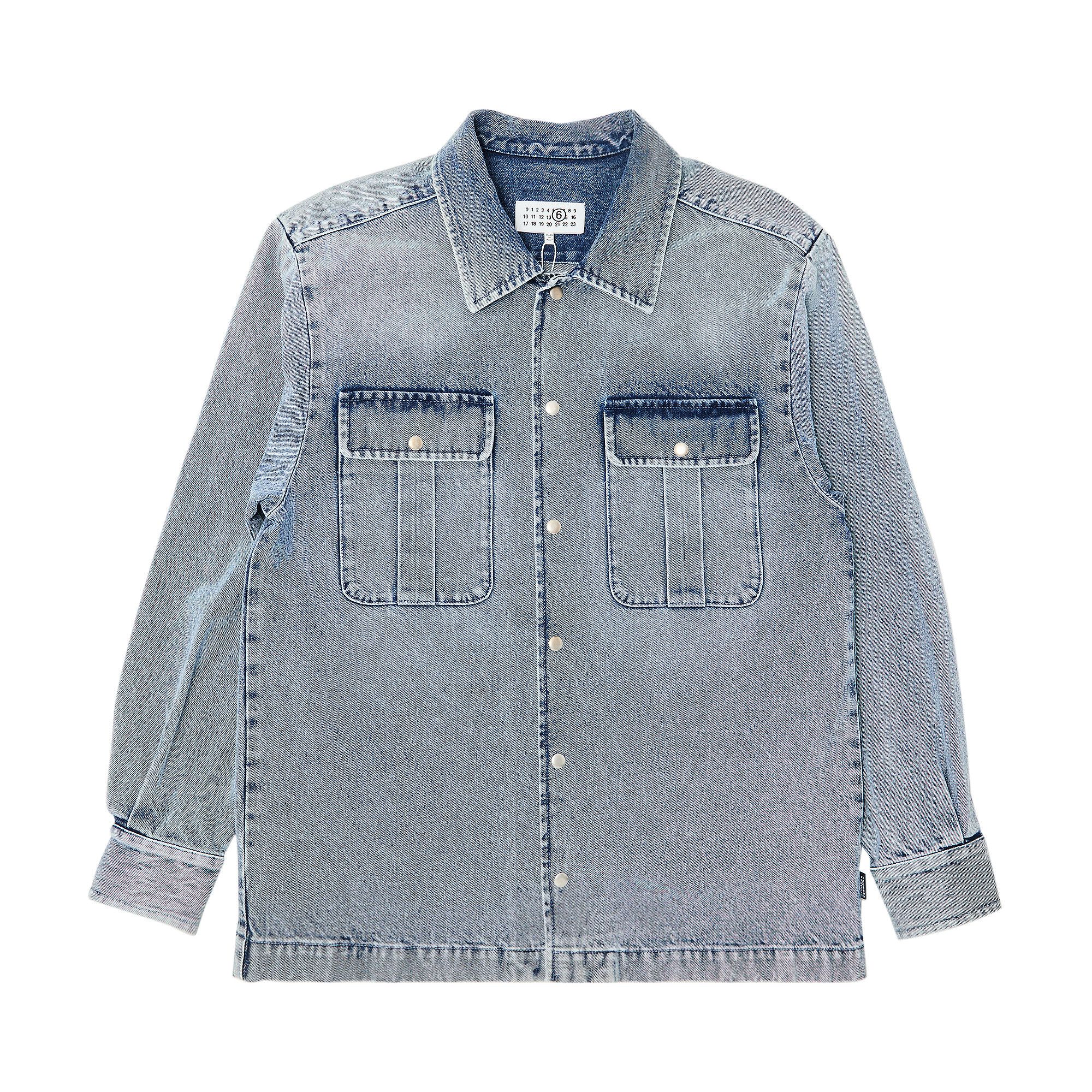 Buy MM6 Maison Margiela Denim Long-Sleeve Shirt 'Medium Blue
