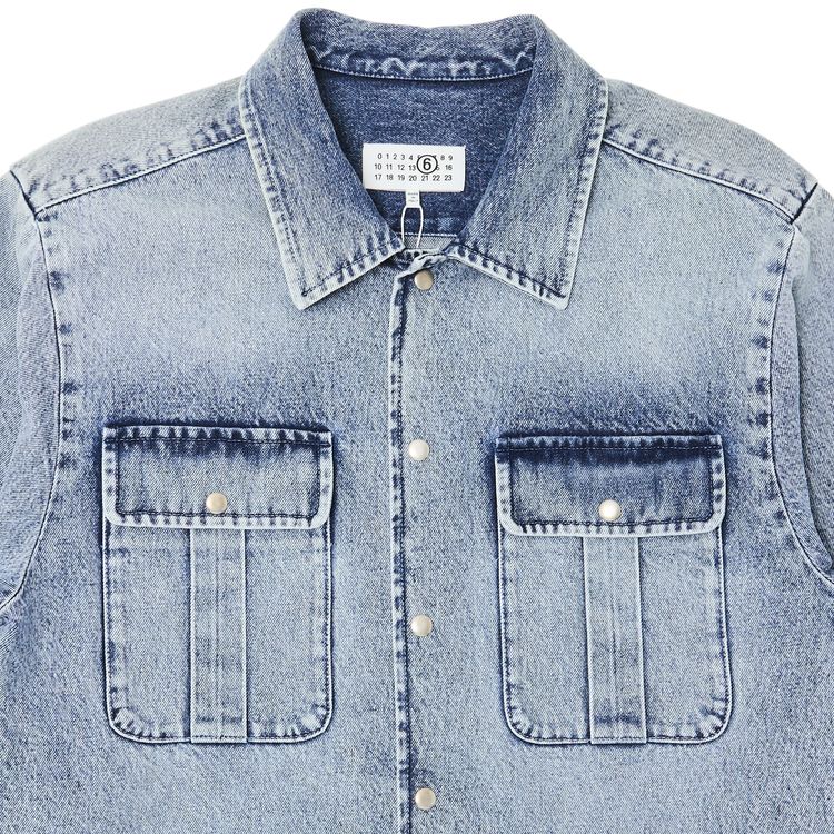 MM6 Maison Margiela Denim Long Sleeve Shirt Medium Blue
