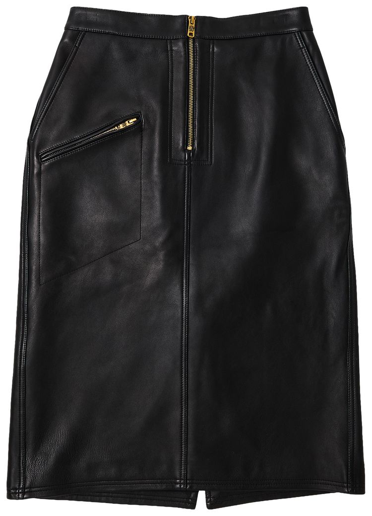 Willy Chavarria Leather Skirt Black