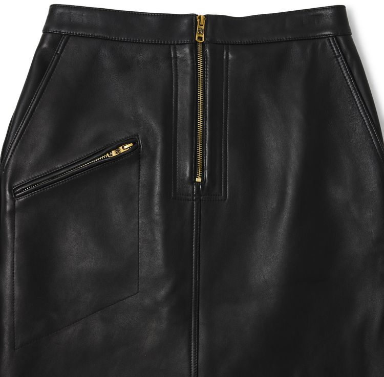 Willy Chavarria Leather Skirt Black