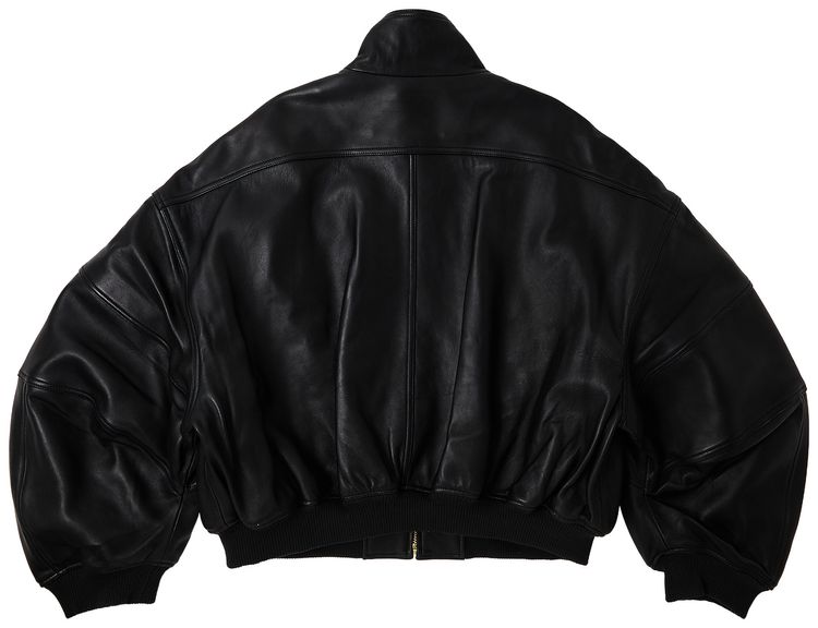 Willy Chavarria Ruff Rider Leather Jacket Black