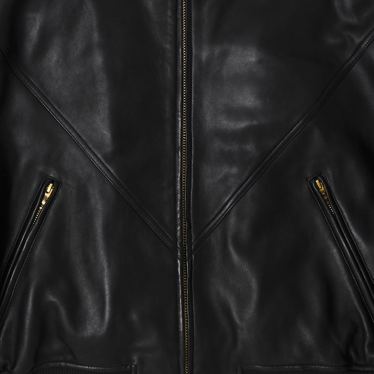 Willy Chavarria Ruff Rider Leather Jacket Black