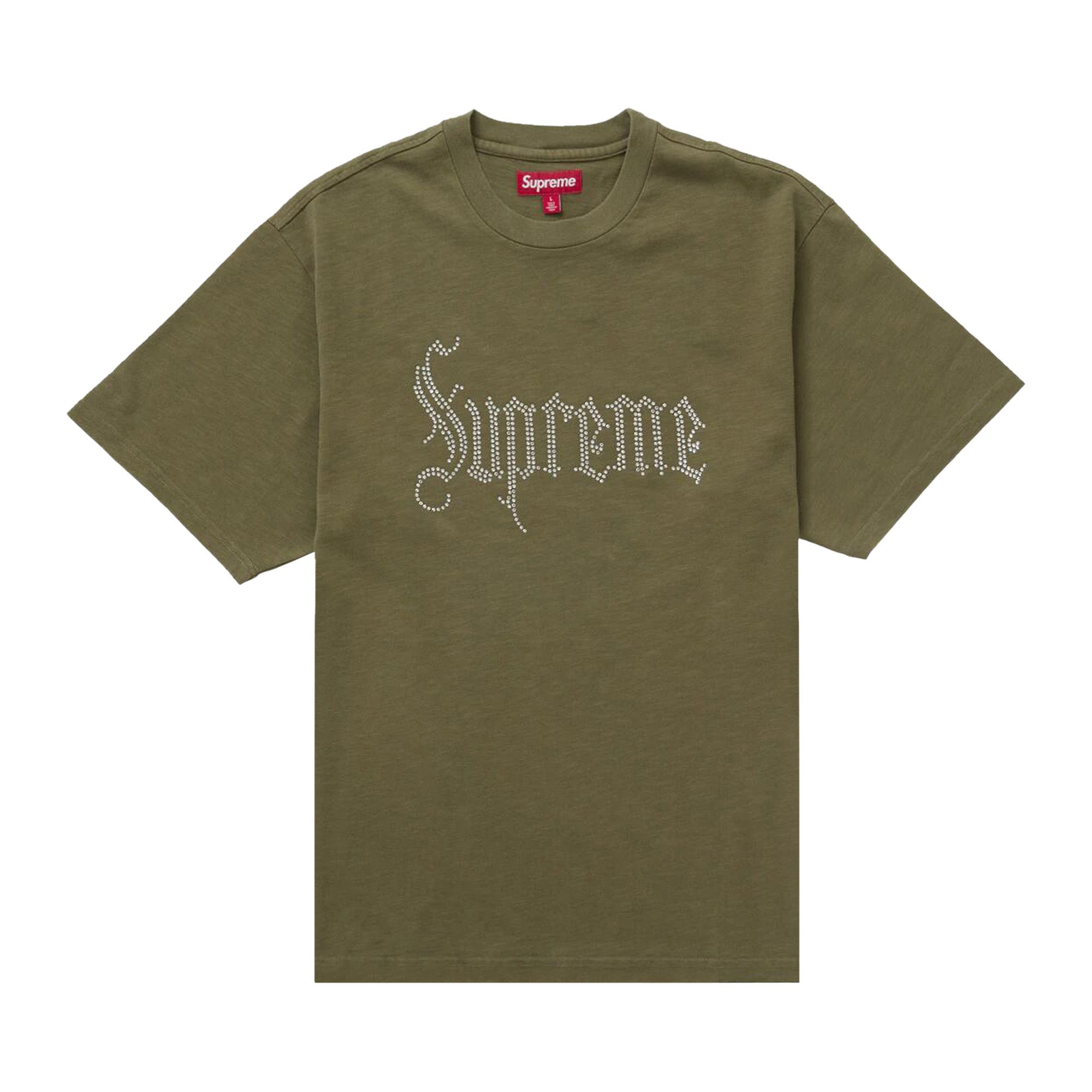 Buy Supreme Rhinestone Short-Sleeve Top 'Olive' - FW24KN95 OLIVE