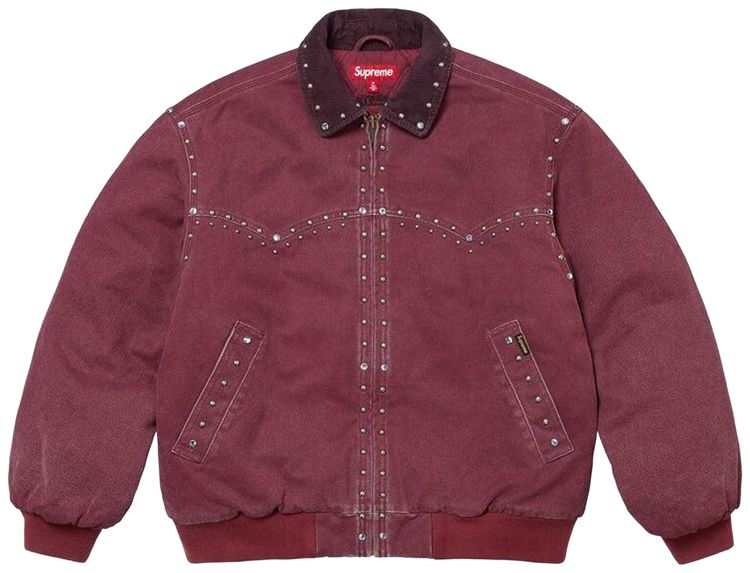 Supreme x bb Simon Studded Work Jacket Burgundy