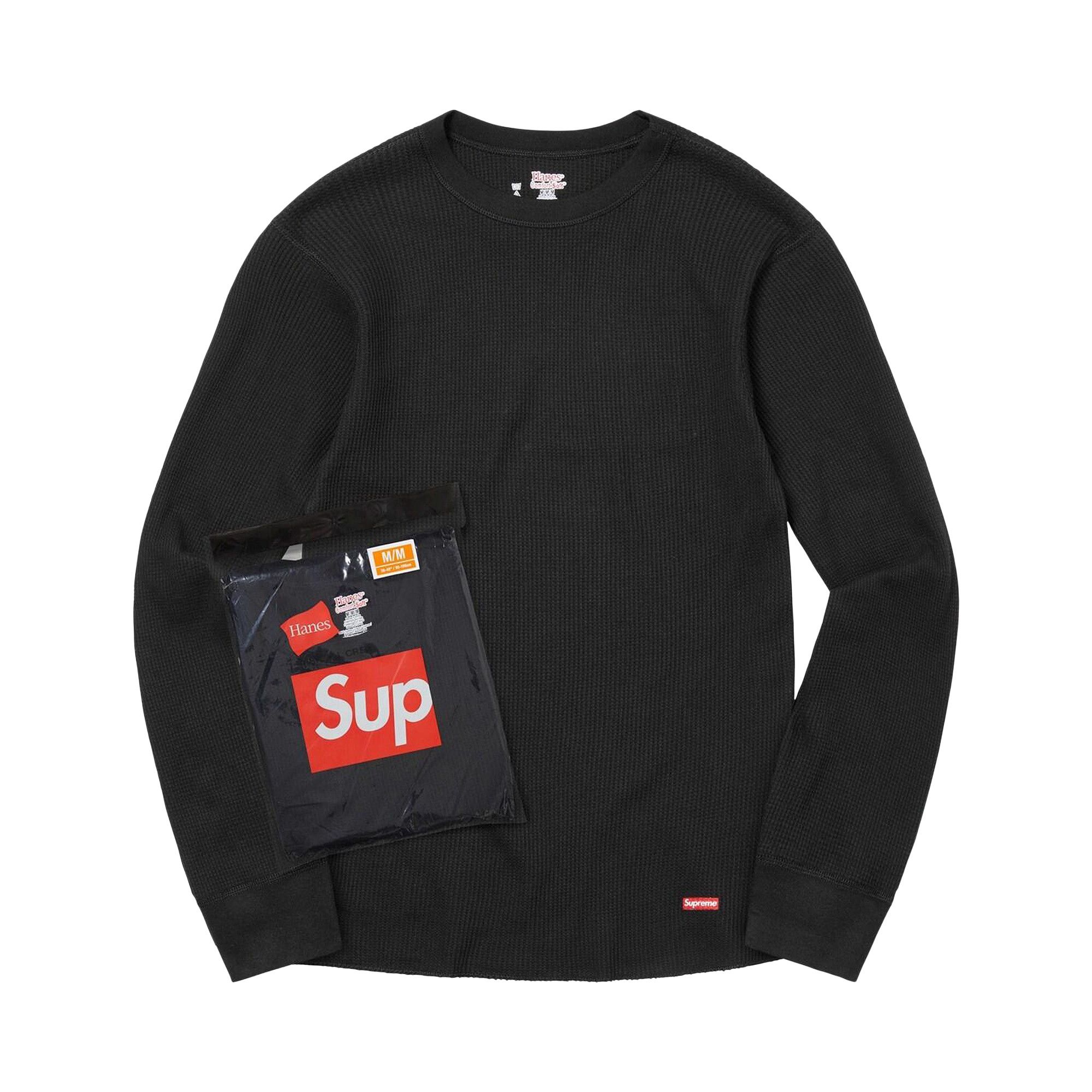 トップス Supreme x Hanes BonesThermalCrew black Buy Supreme x Hanes Thermal Crew (1 Pack) 'Black' - 99HAA22B BLACK