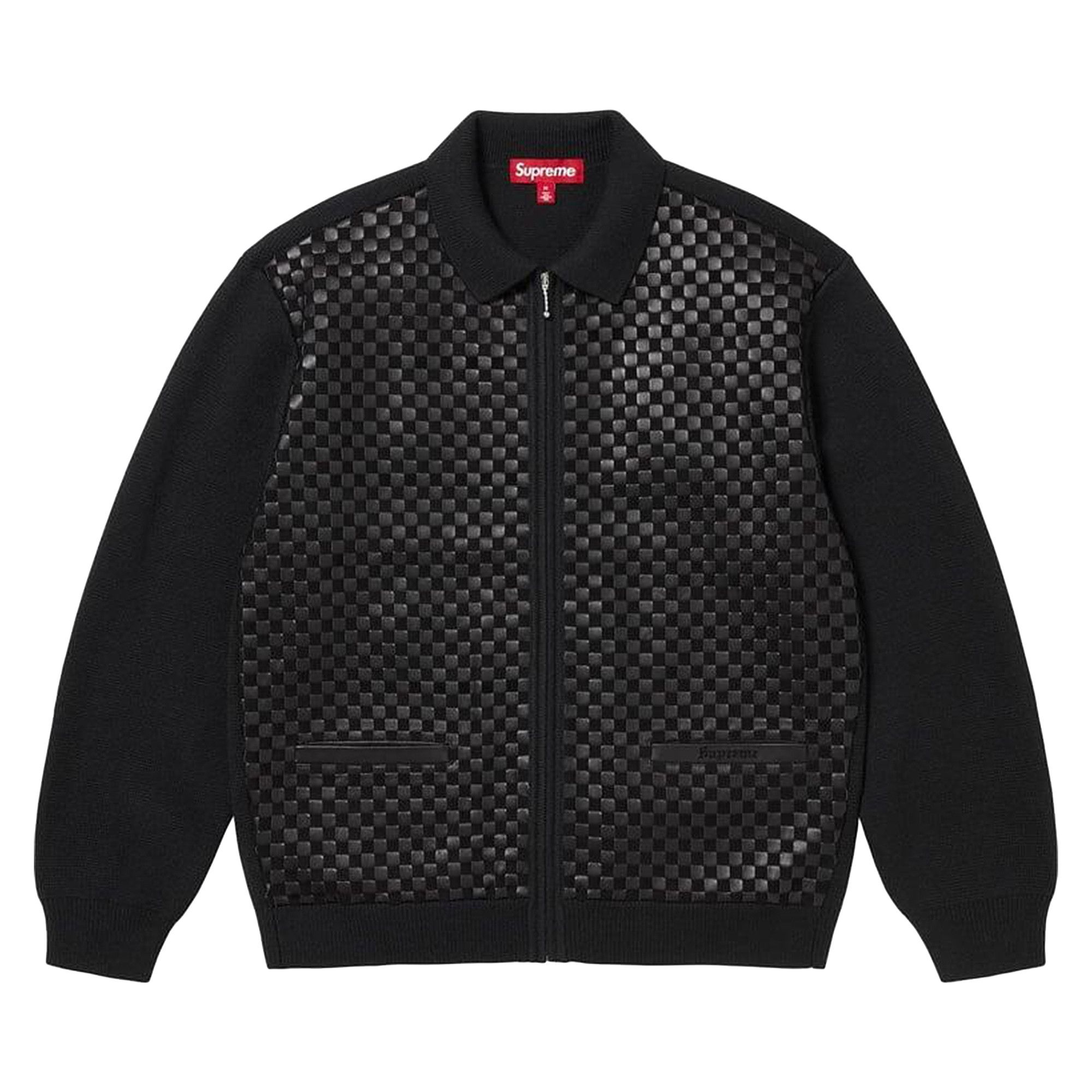 Buy Supreme Woven Leather Zip Up Cardigan 'Black' - FW24SK45 BLACK