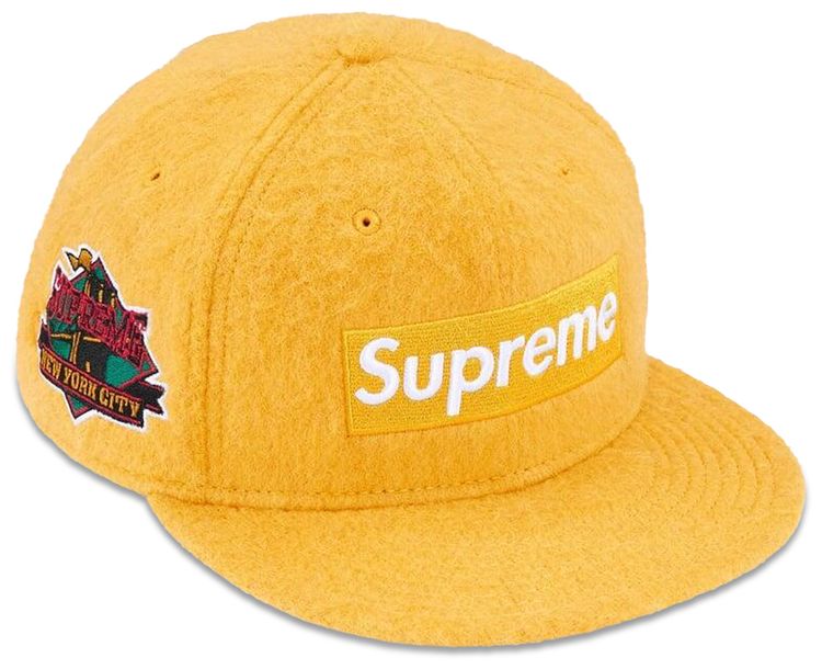 Supreme Mohair Box Logo New Era Dark Yellow