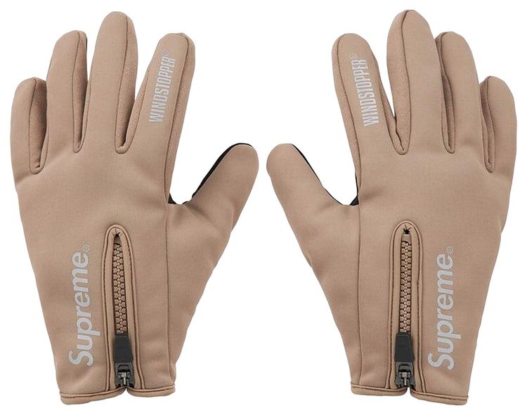 Supreme WINDSTOPPER Zip Gloves Taupe