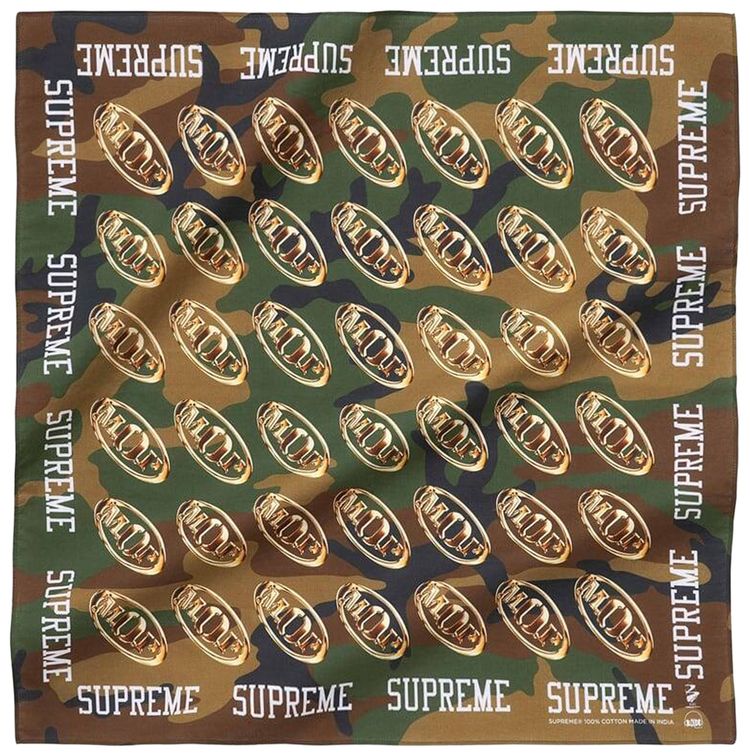 Supreme MOP Bandana Woodland Camo