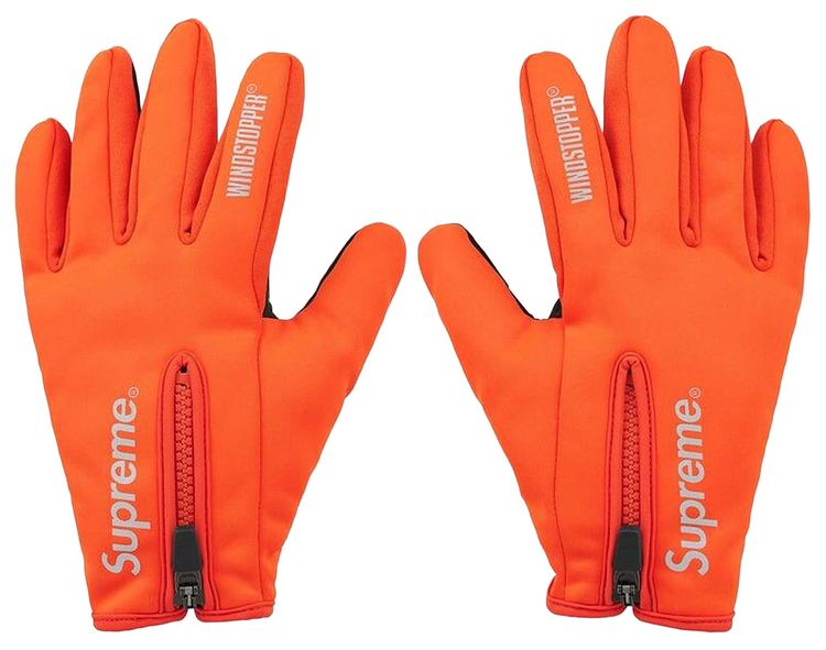 Supreme WINDSTOPPER Zip Gloves Orange