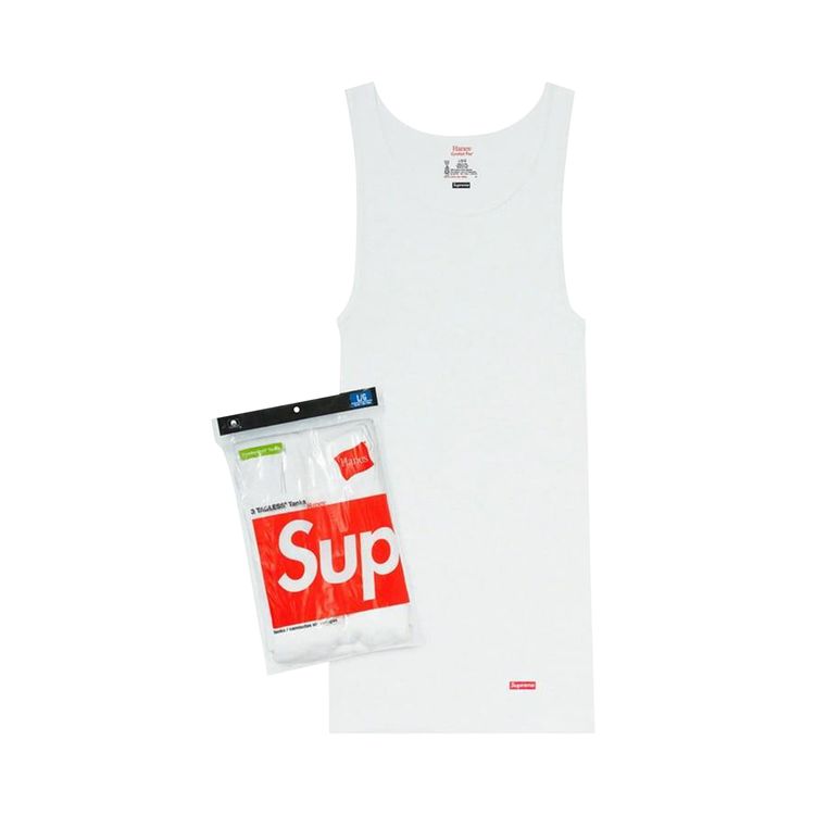 Supreme x Hanes Tagless Tank Tops 3 Pack White