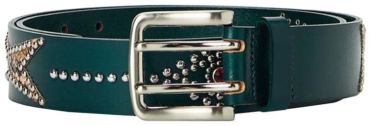 XHIBITION Studded Viper Belt EmeraldViper