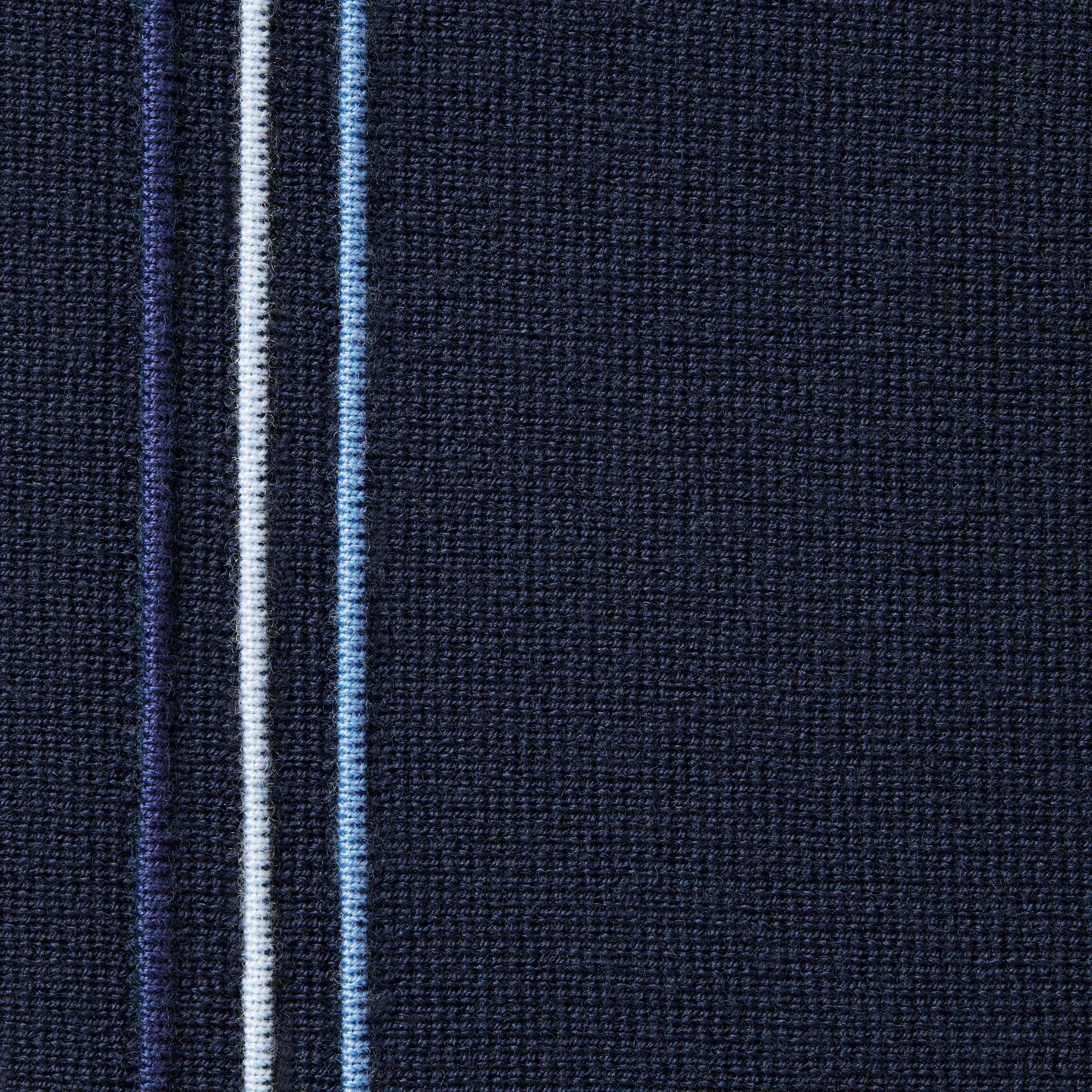 Buy Supreme Stripe Zip Up Polo Sweater 'Navy' - FW25SK44 NAVY | GOAT