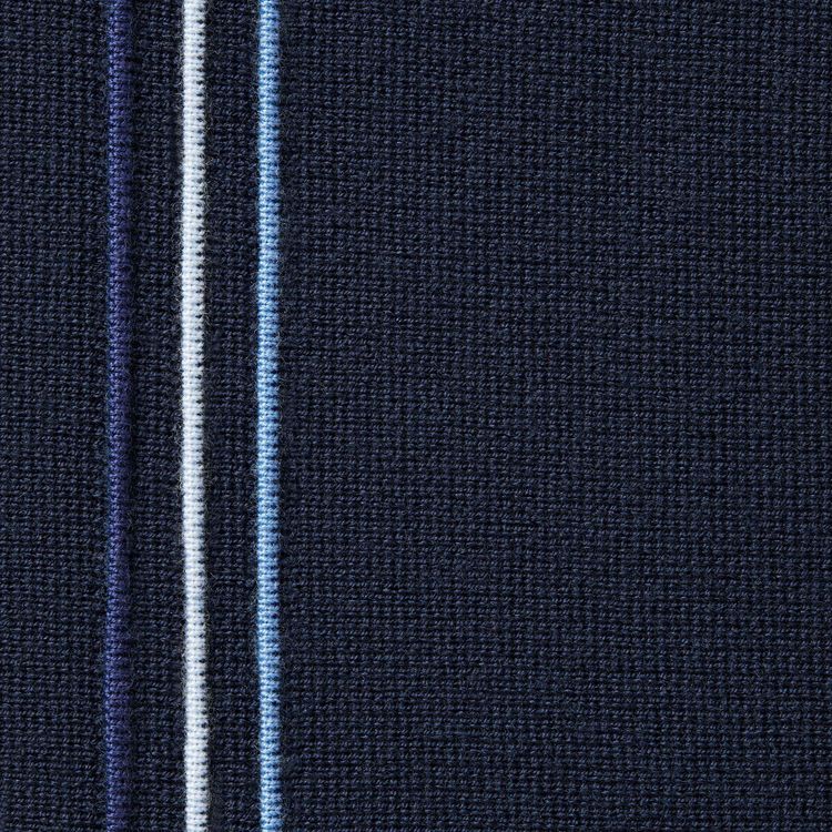 Supreme Stripe Zip Up Polo Sweater Navy