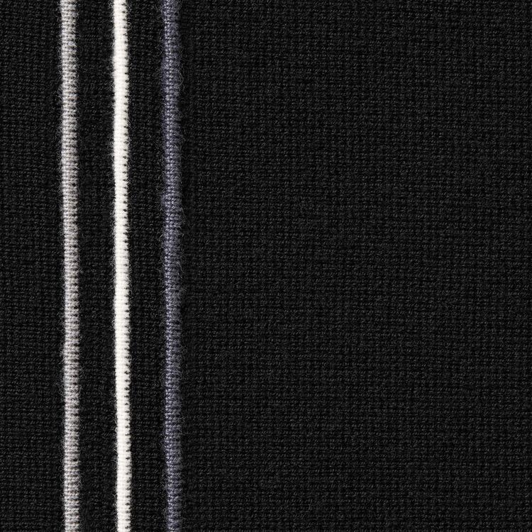 Supreme Stripe Zip Up Polo Sweater Black