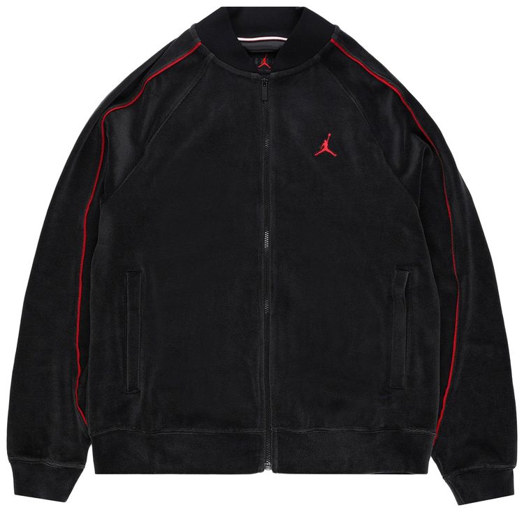 Air Jordan Velour Track Jacket BlackGym Red