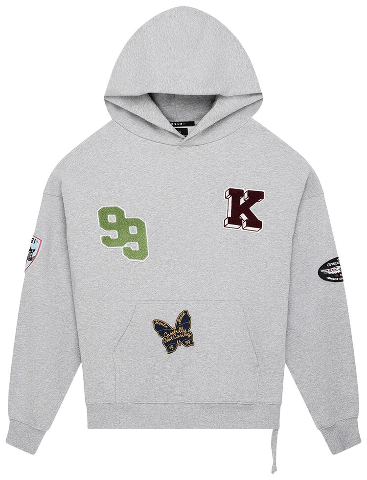 Ksubi Patched Ekcess Hoodie Grey Marle