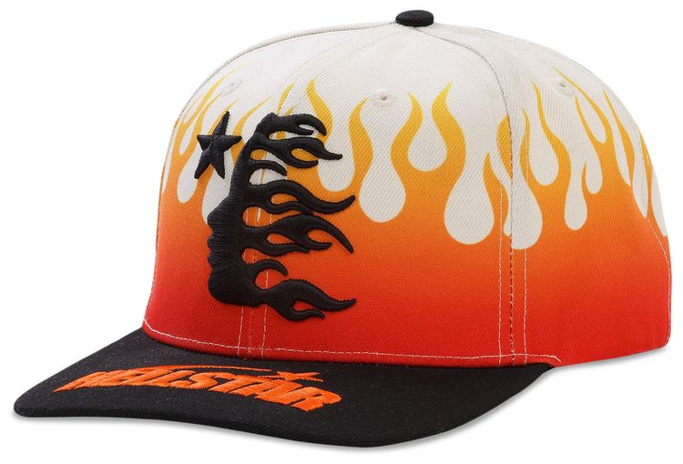 Hellstar Flame Vintage Snapback Hat CreamBlack
