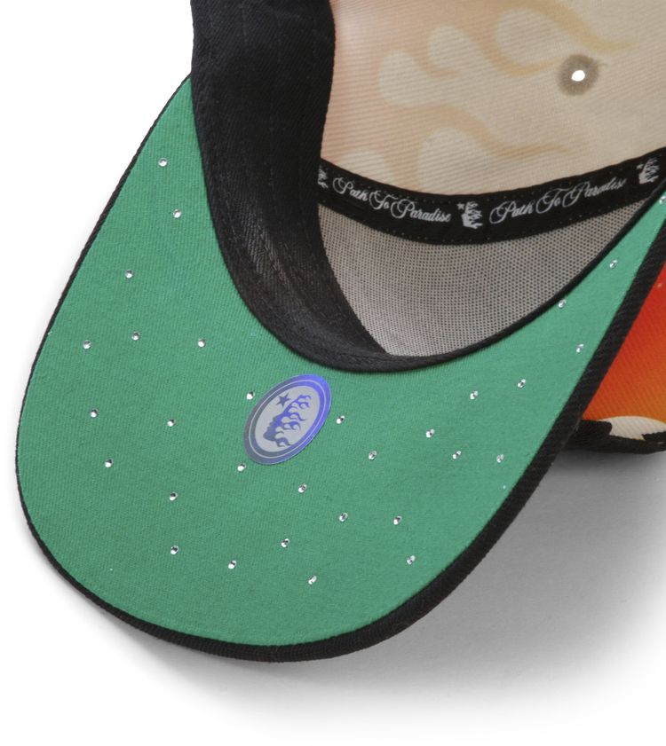 Hellstar Flame Vintage Snapback Hat CreamBlack