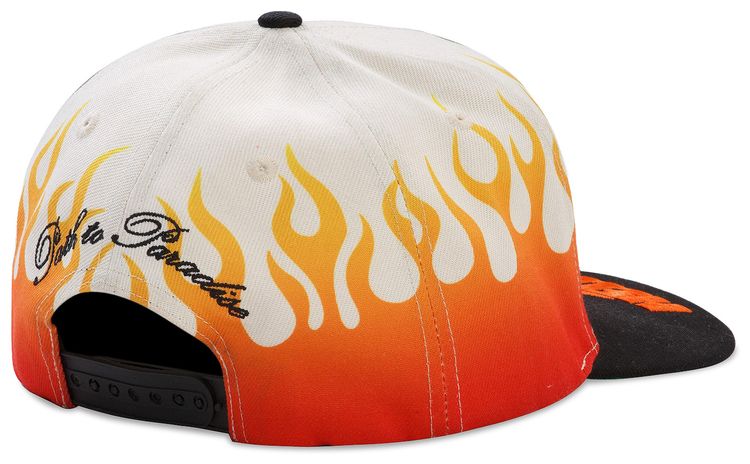 Hellstar Flame Vintage Snapback Hat CreamBlack