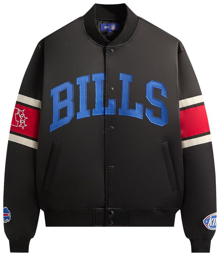 Kith For The NFL Buffalo Bills Satin Bomber Jacket Black
