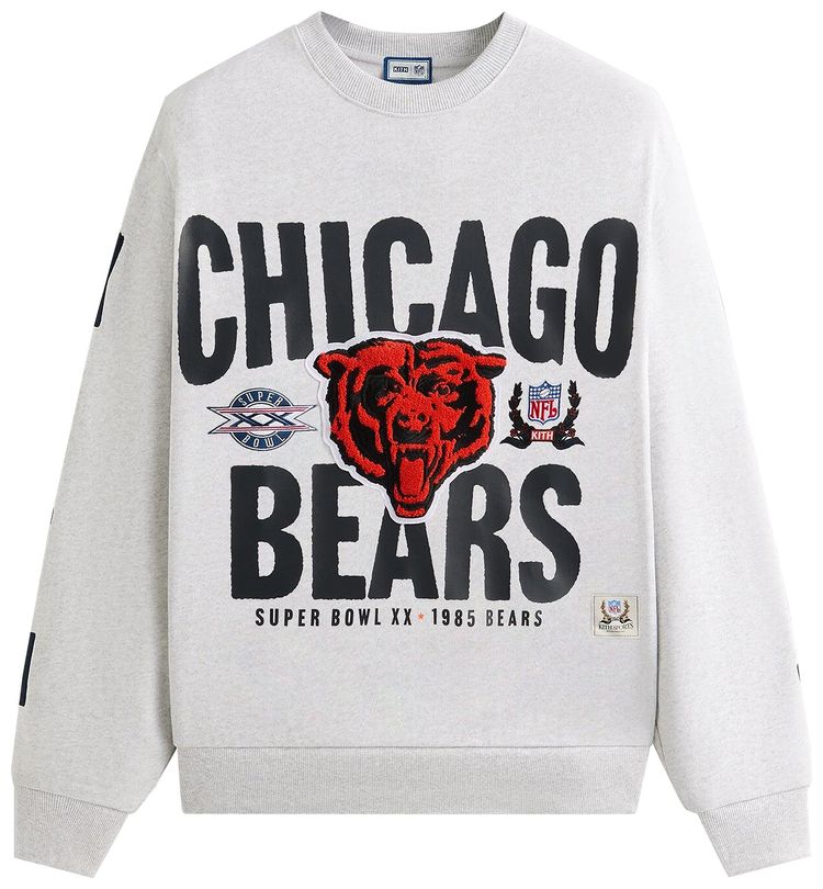 Kith For The NFL Chicago Bears 1985 Vintage Crewneck Light Heather Grey