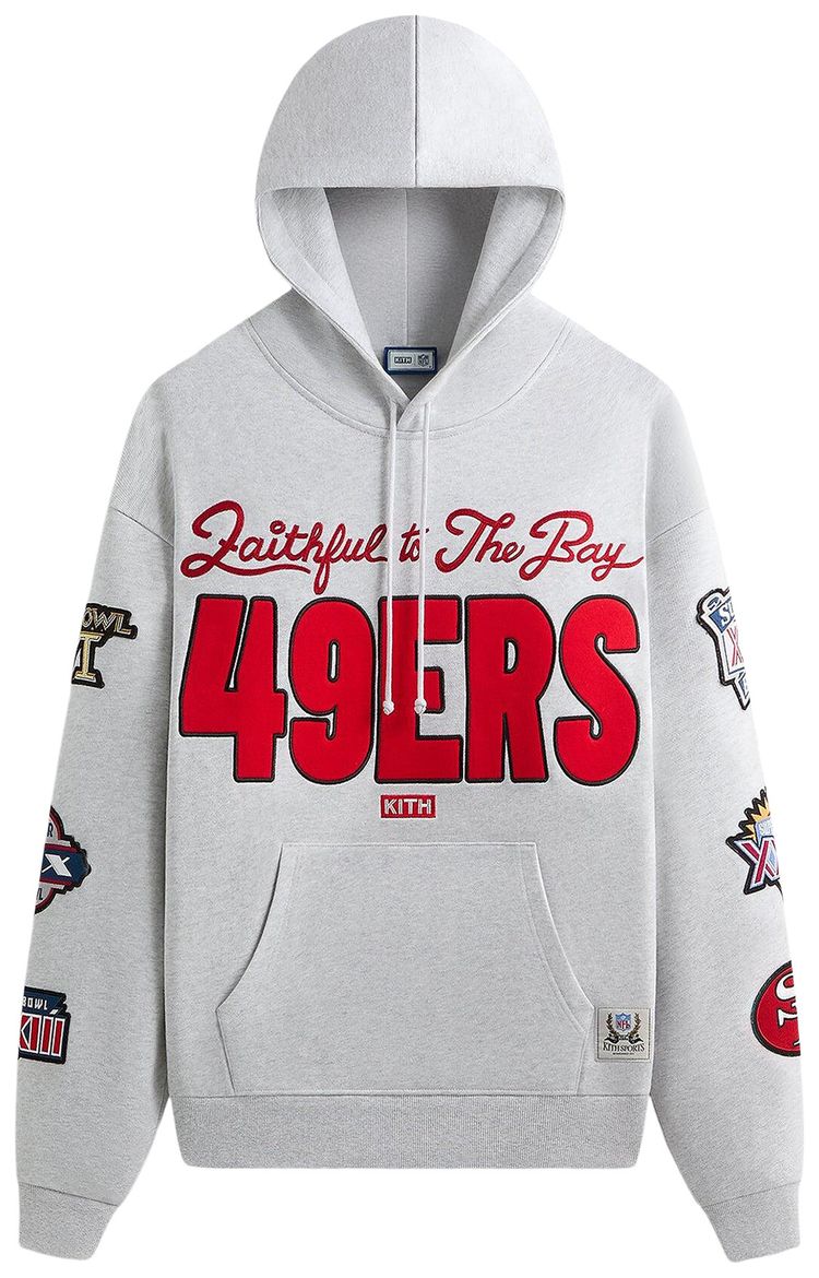 Kith For The NFL San Francisco 49ers Faithful Vintage Hoodie Light Heather Grey
