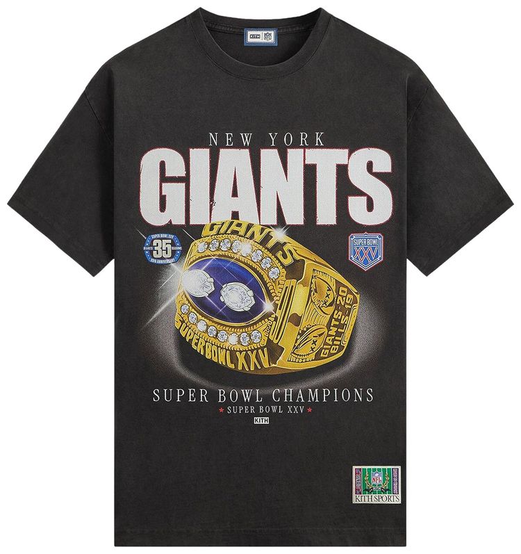 Kith For The NFL New York Giants Ring Vintage Jones Tee Black