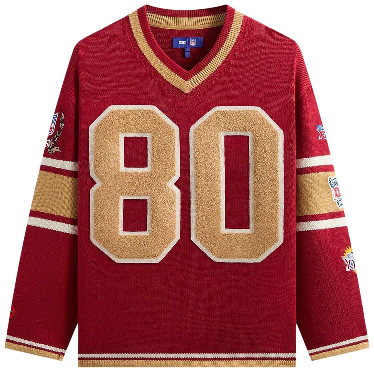 Kith For The NFL San Francisco 49ers V Neck Beau Knit Sweater Present