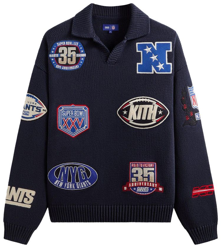 Kith For The NFL New York Giants Nelson Rugby Sweater Nocturnal