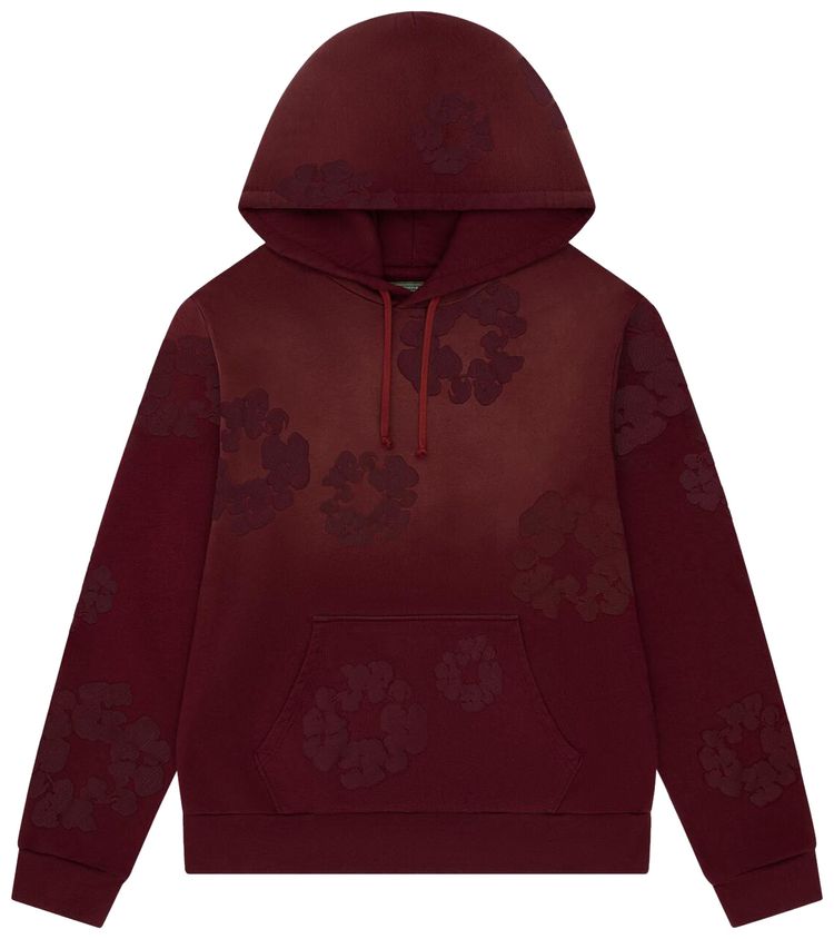 Denim Tears Faded Mono Cotton Wreath Hoodie Beet Root