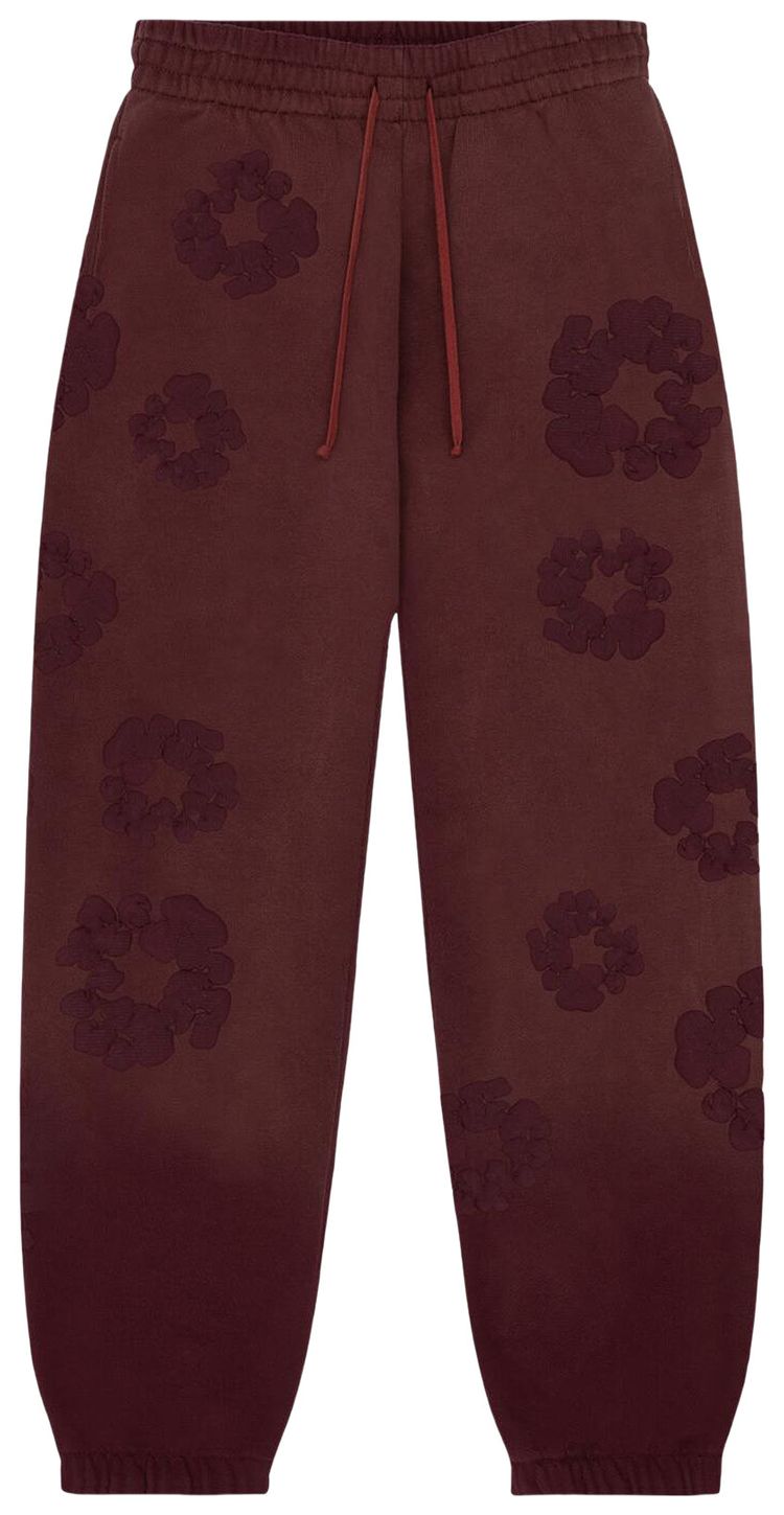 Denim Tears Faded Mono Cotton Wreath Sweatpants Beet Root