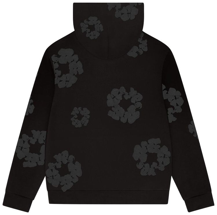 Denim Tears Faded Mono Cotton Wreath Hoodie Black