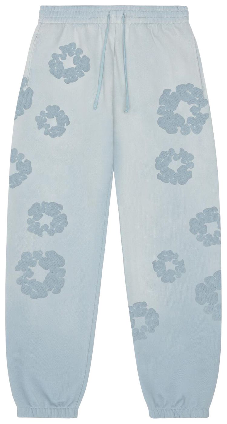 Denim Tears Faded Mono Cotton Wreath Sweatpants Light Blue
