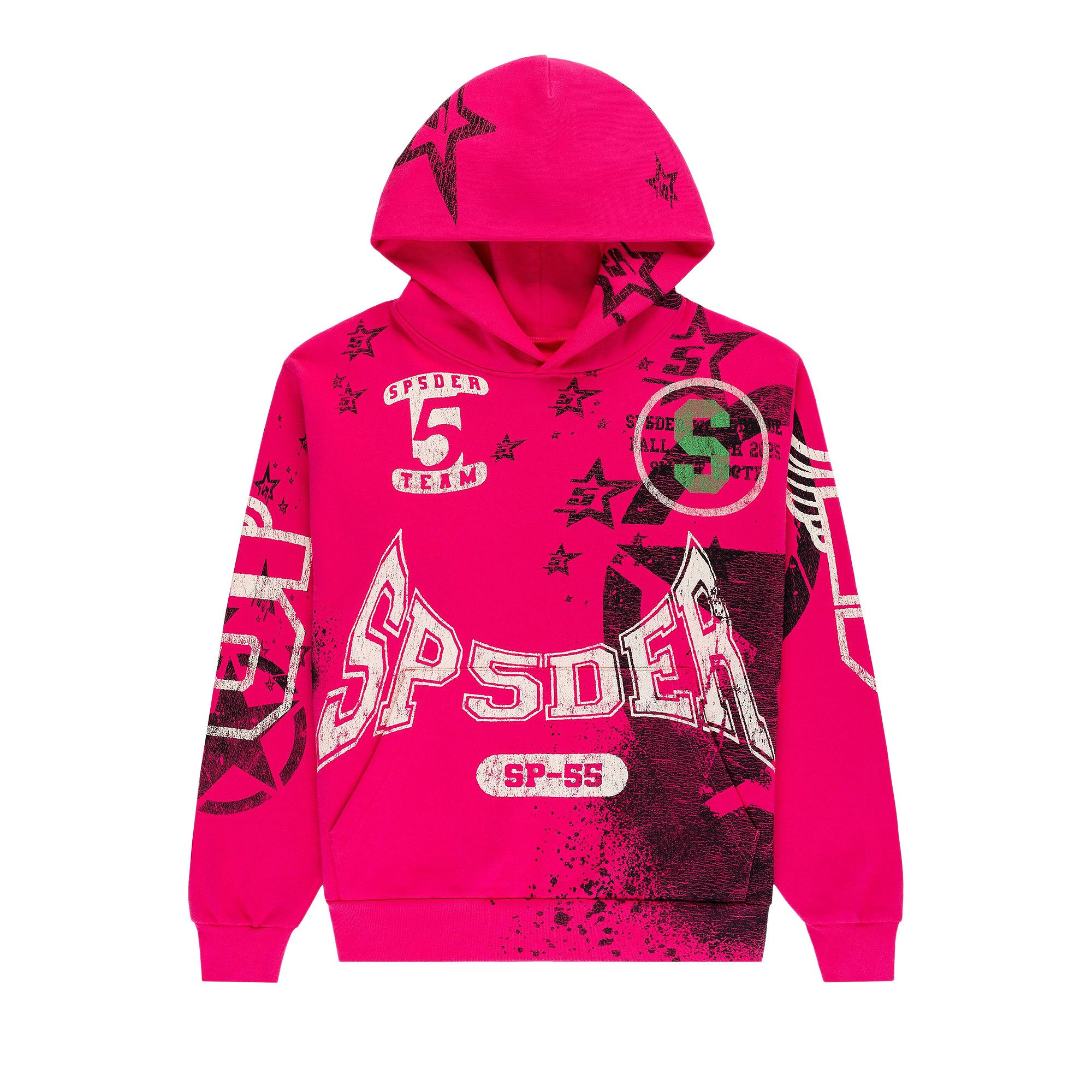 Buy Sp5der Stencil Hoodie 'Pink' - 02406 1FW2504SSHP PINK | GOAT