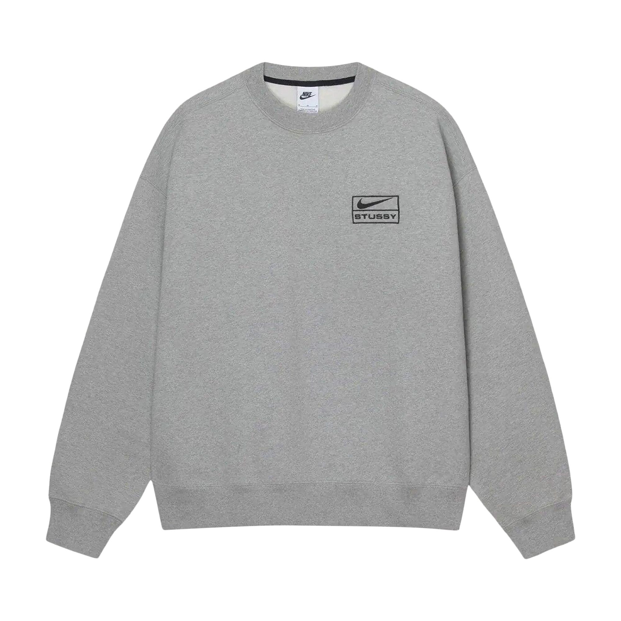 Buy Stussy x Nike Fleece Crew 'Dark Grey Heather' - DO9337063 DARK