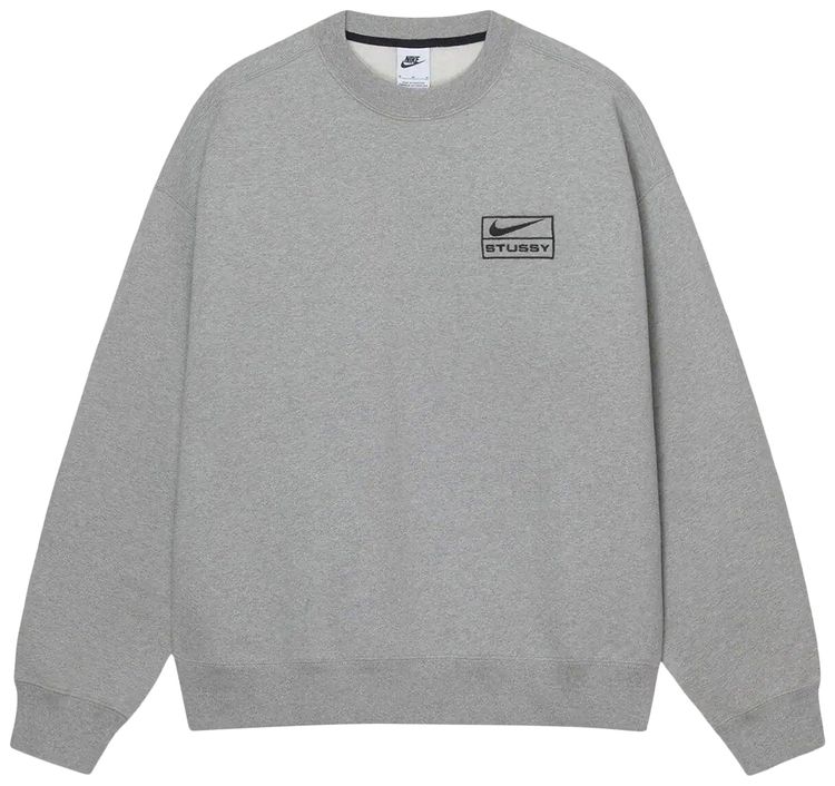Stussy x Nike Fleece Crew Dark Grey Heather