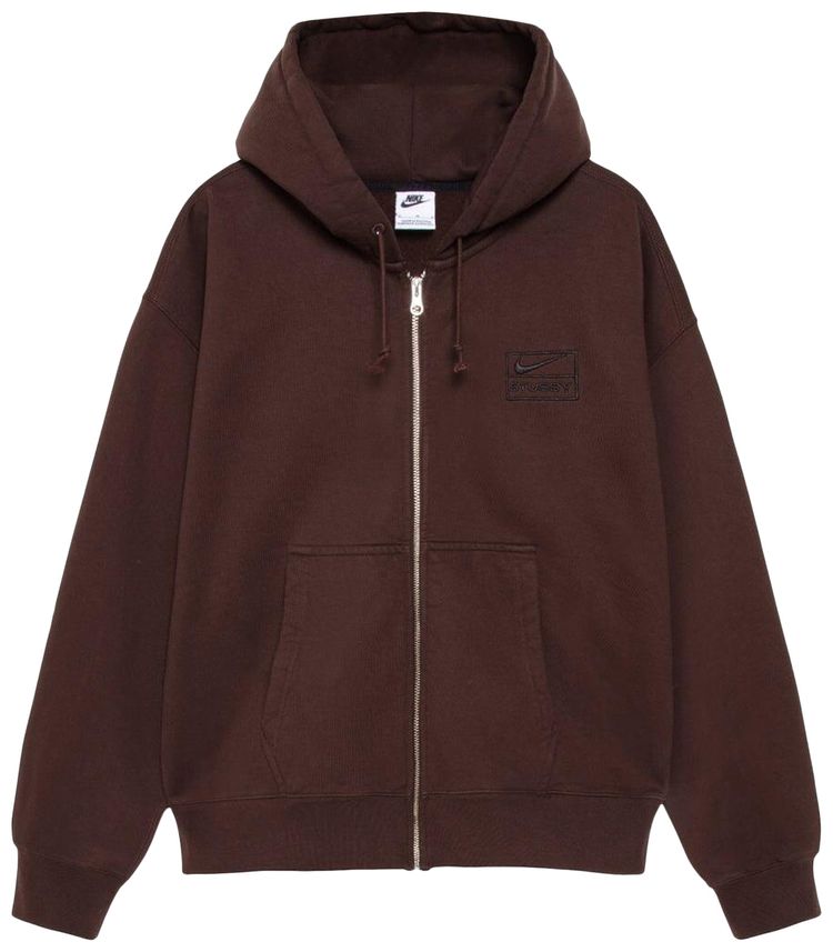 Stussy x Nike Stone Washed Fleece Zip Hoodie Dark Cinder