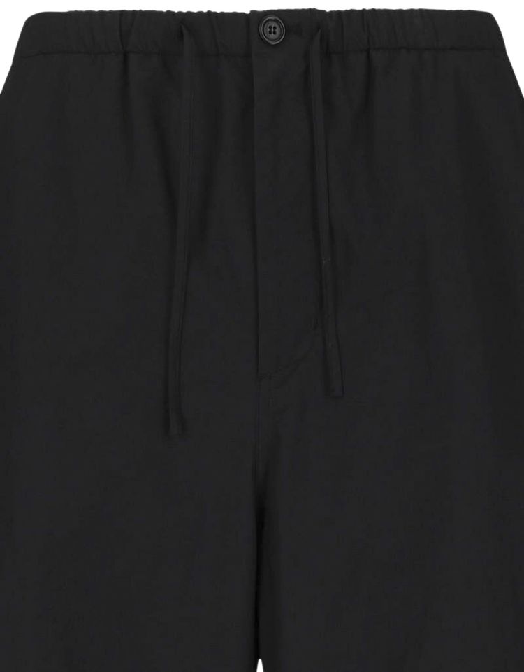 Amomento Drawstring Wide Fatigue Pants Black