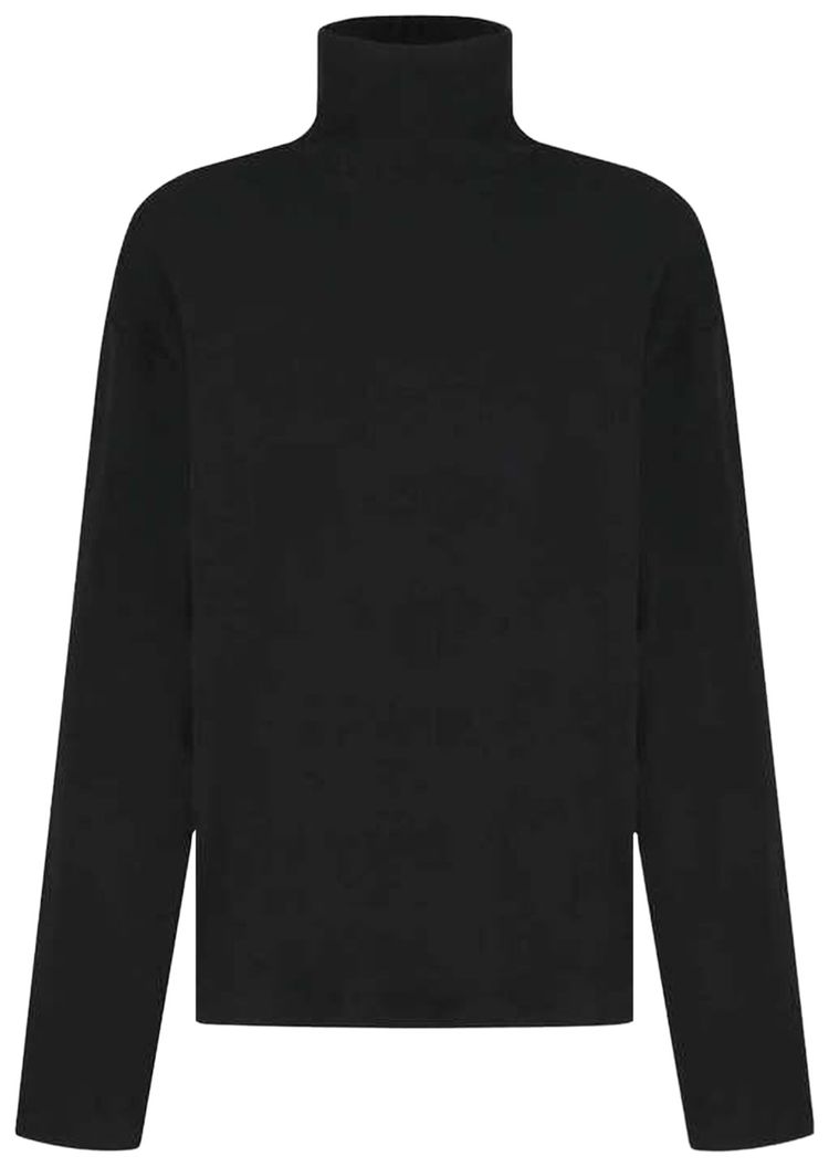 Amomento Slim Fit Turtle Neck T Shirt Black