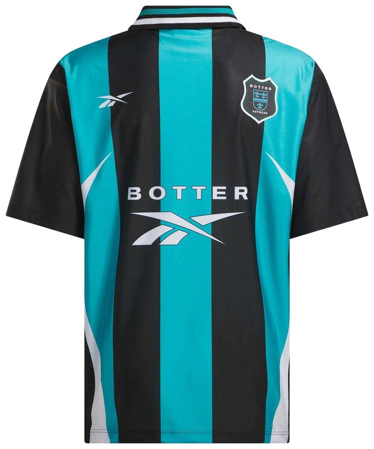 Reebok x Botter Stripe Reverse Soccer Tee Stripe Navy Aqua Blue