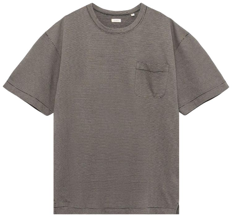 nanamica Micro Stripe Pocket Tee Navy White