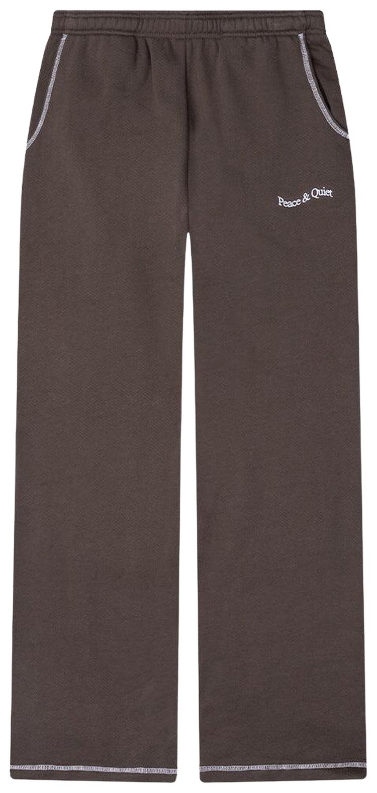 Museum of Peace  Quiet Wordmark Reverse Stitched Sweatpants Brown