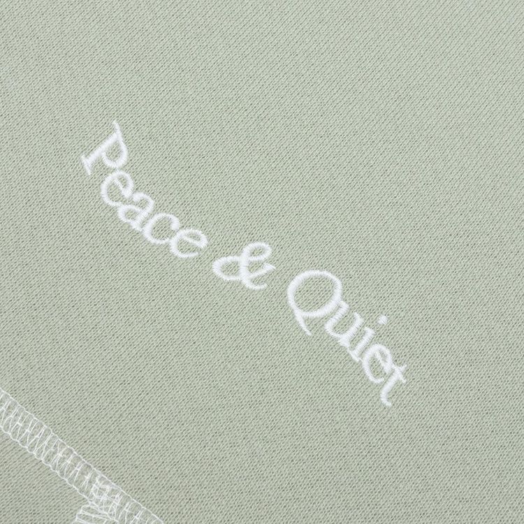 Museum of Peace  Quiet Wordmark Reverse Stitched Hoodie Sage