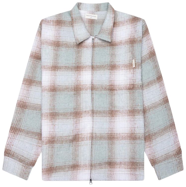 Museum of Peace  Quiet Wordmark Zip Shirt Sage