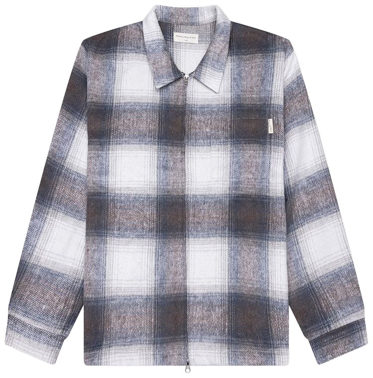 Museum of Peace  Quiet Wordmark Zip Shirt Slate