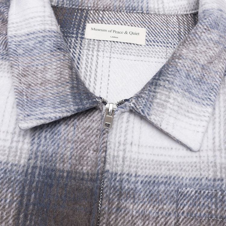 Museum of Peace  Quiet Wordmark Zip Shirt Slate