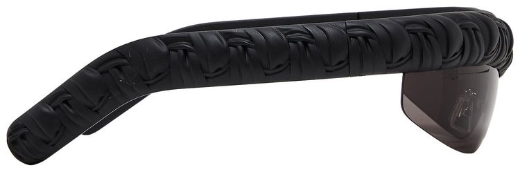 Bottega Veneta Pleat Wraparound Sunglasses BlackGrey