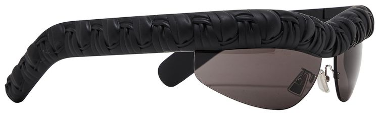 Bottega Veneta Pleat Wraparound Sunglasses BlackGrey