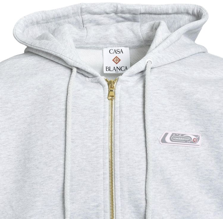 Casablanca Classic Full Zip Hoodie Grey Marle